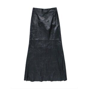 Leather A-line Black maxi skirt size 4